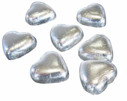 Valentine Silver Foil Chocolate Hearts 1kg