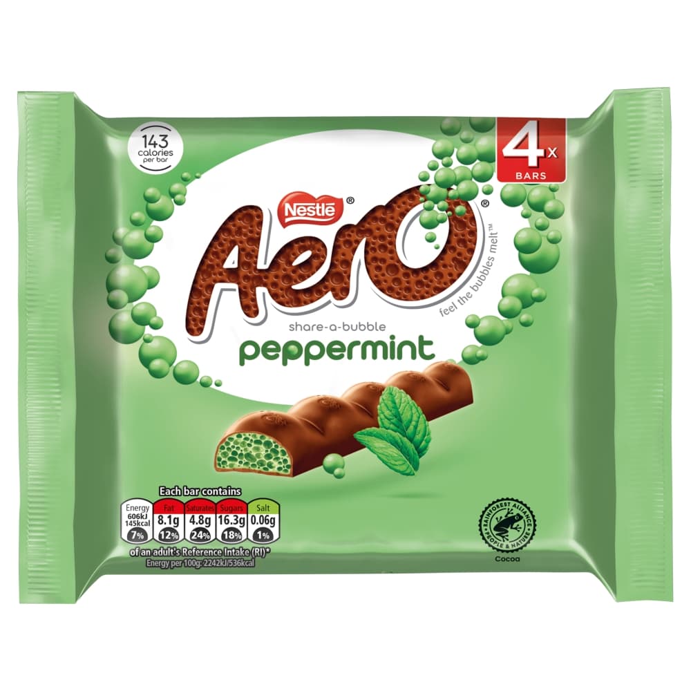 Aero Peppermint Mint Chocolate Multipack 4 Pack 108g