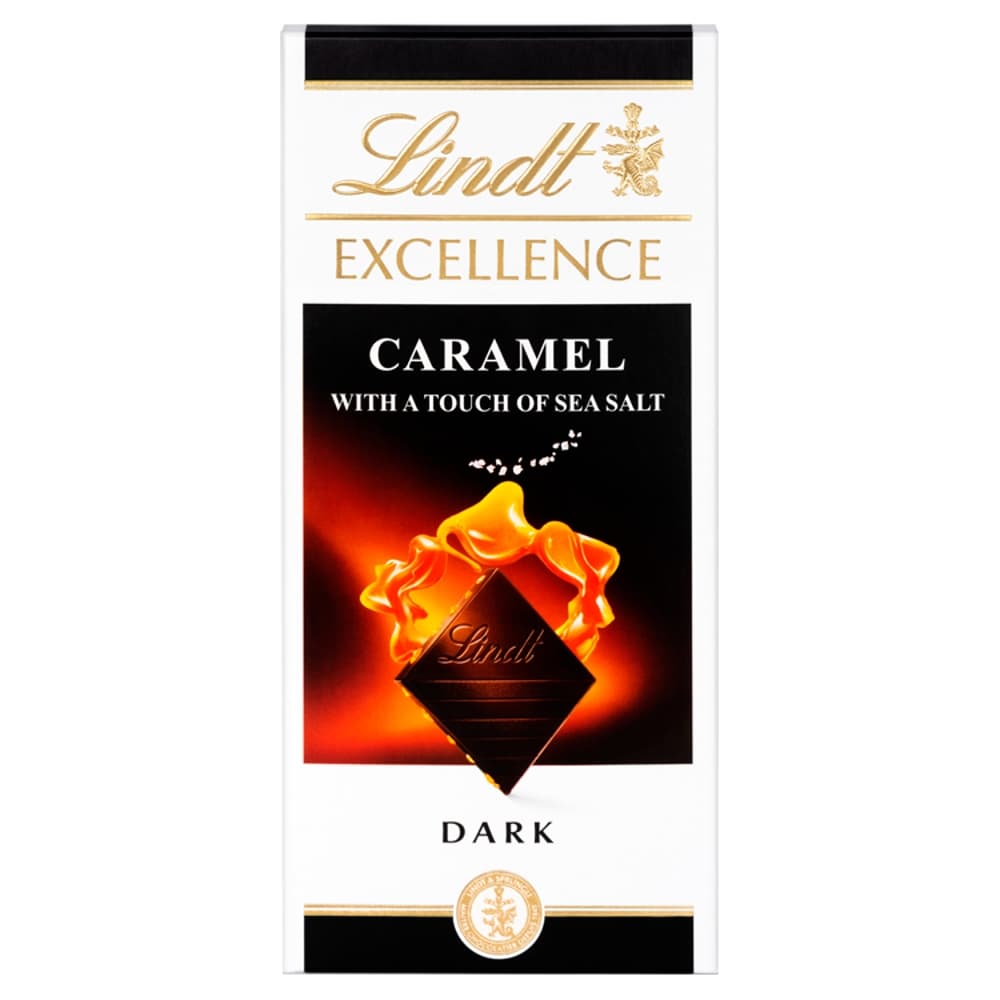 Lindt Excellence Dark Caramel and Sea Salt Chocolate Bar 100g
