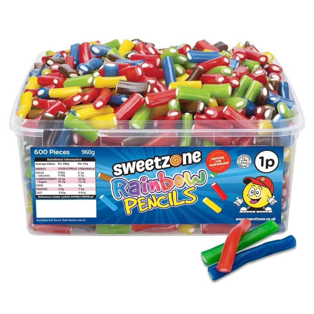 Sweetzone Halal Rainbow Pencils 1p Tub