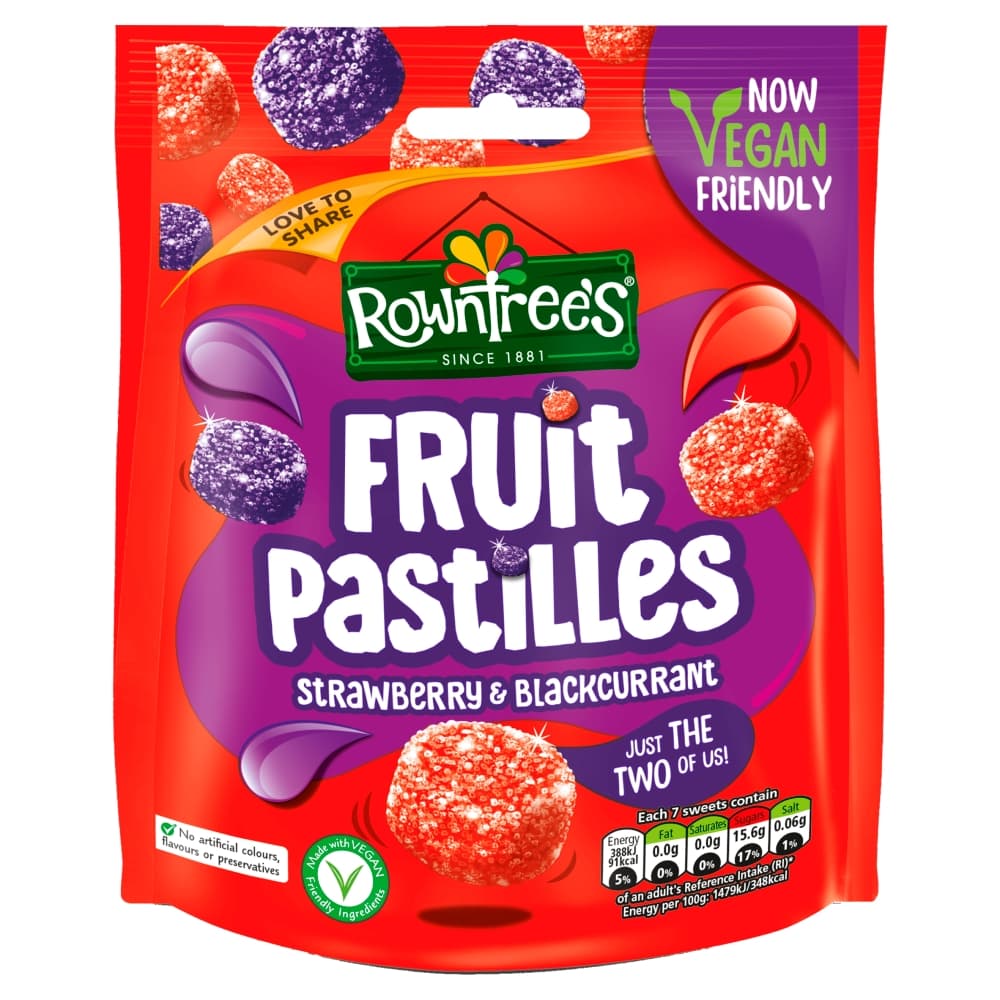 Rowntrees Pastilles Strawberry & Blackcurrant 143g