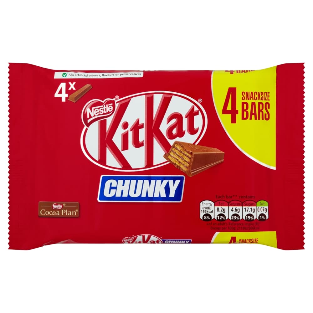 Kit Kat Chunky Milk Chocolate Bar 4 Pack 128g