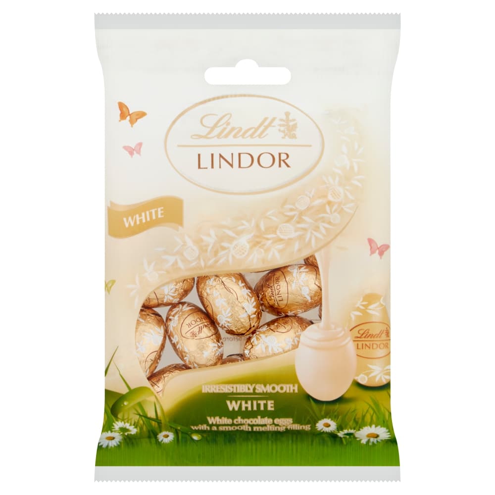 Lindt Lindor White Chocolate Mini Eggs with a Smooth Melting Filling 80g