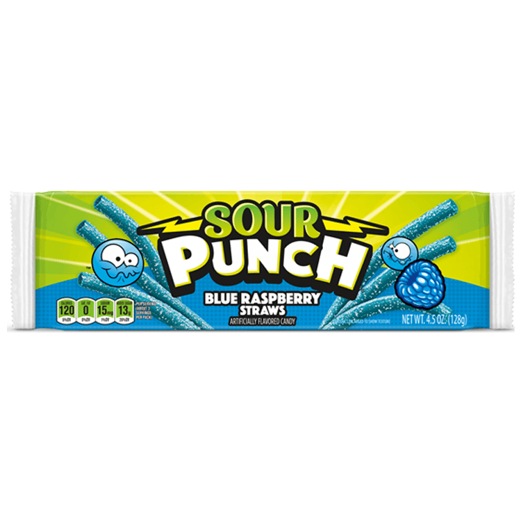 Sour Punch Blue Raspberry Straws 128g