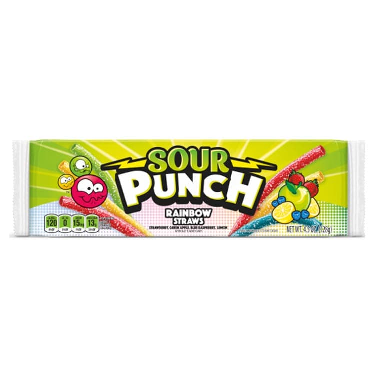Sour Punch Rainbow Straws 128g