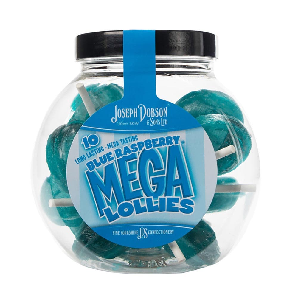 Dobsons Blue Raspberry Mega Lollies Gift Jar