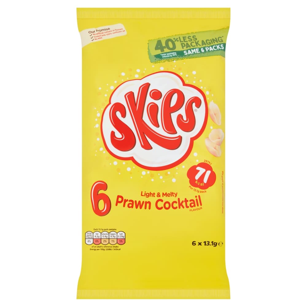 Skips Prawn Cocktail Crisps 6 Pack
