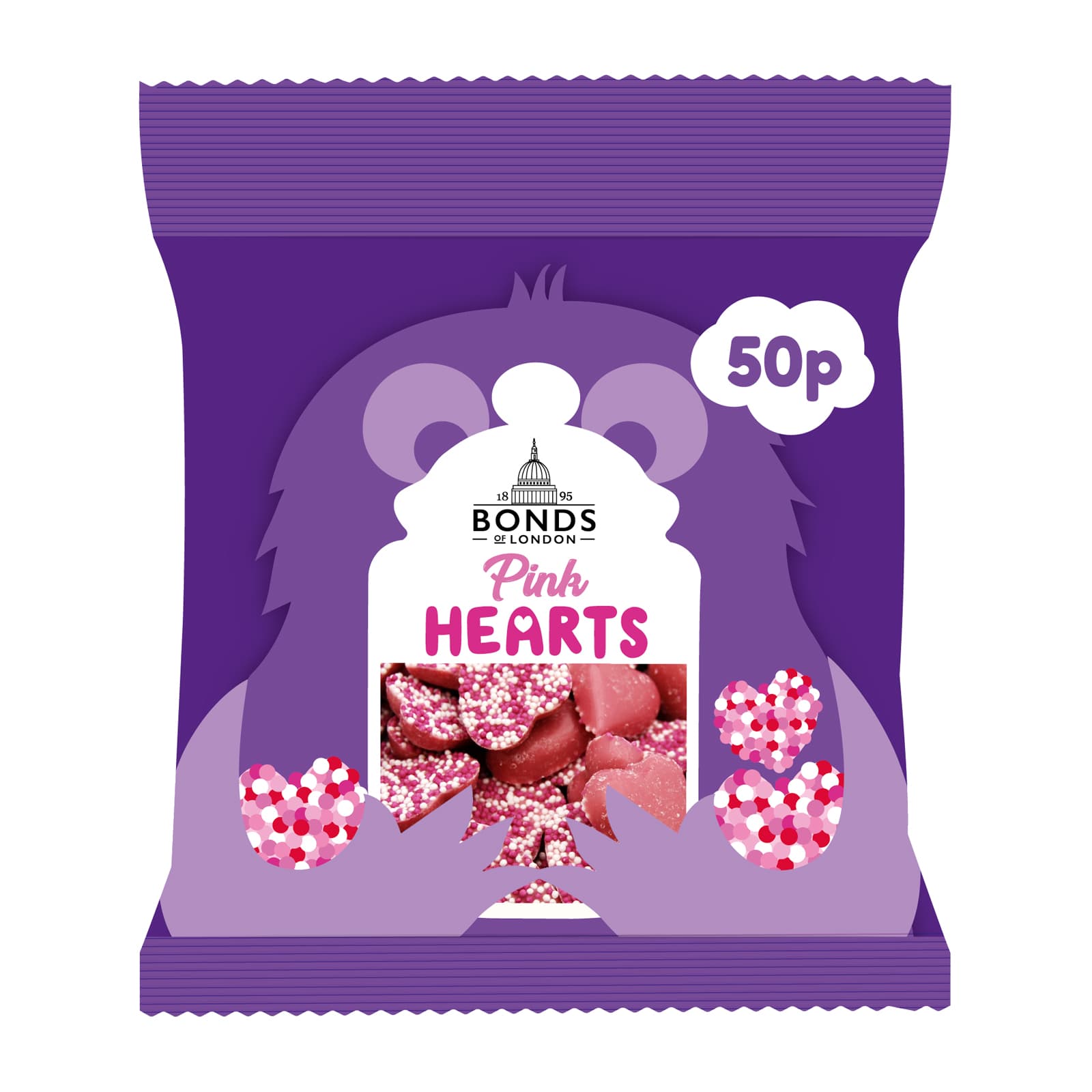 Bonds Pink Hearts Treat Bags 40g 50p PMP