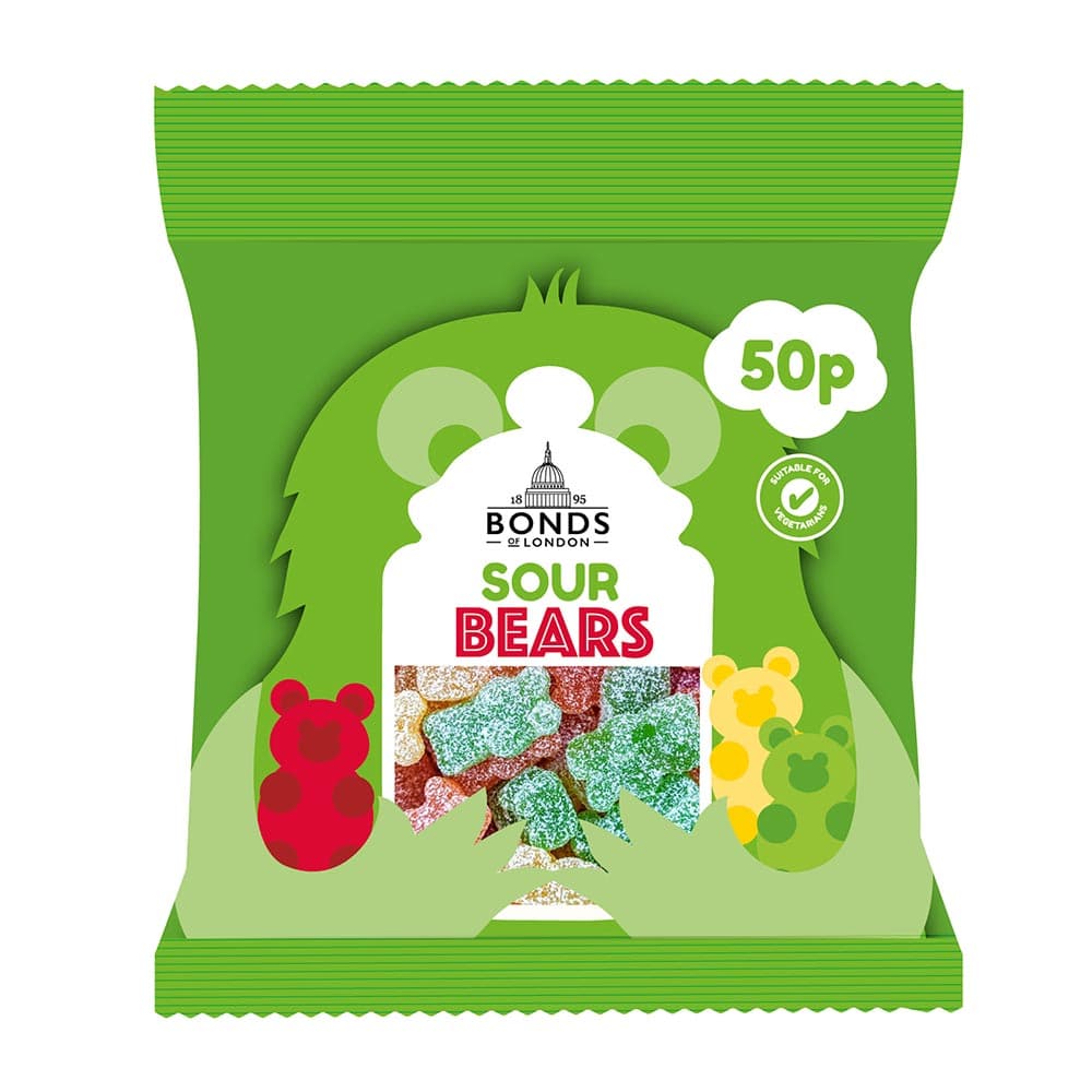Bonds Fizzy Sour Bears Bags 50g 50p PMP