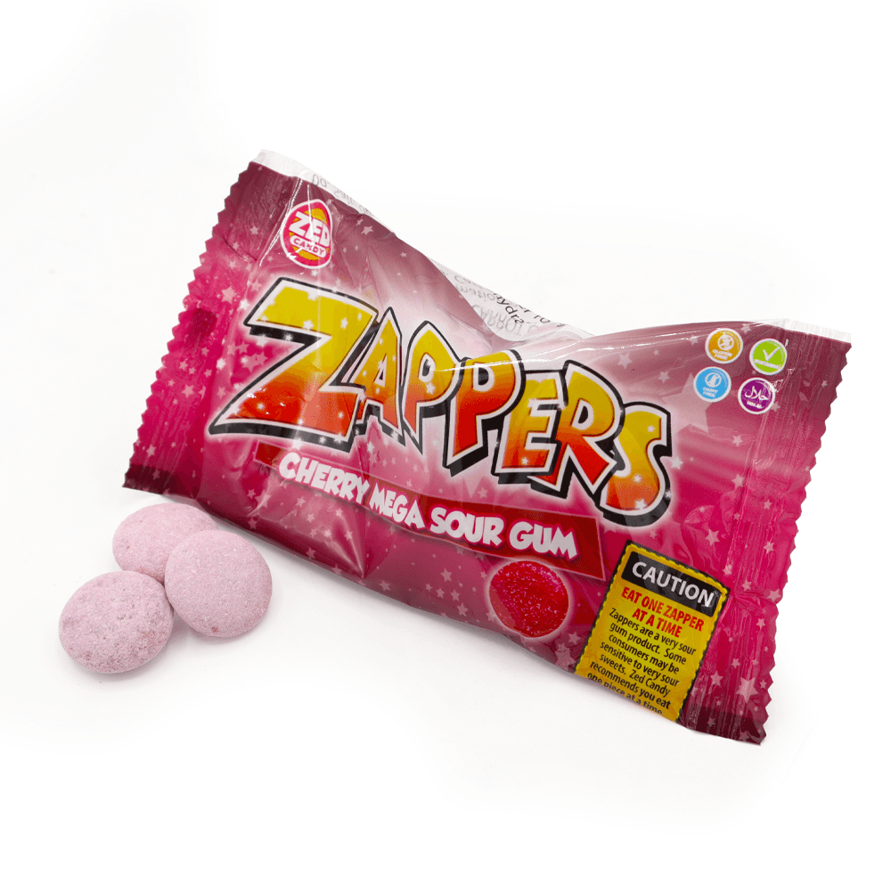 Zed Candy Zappers Cherry Mega Sour Gum 50g 50p PMP