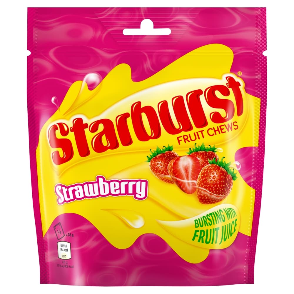 Starburst Strawbery Fruit Chews Sweets Pouch Bag  