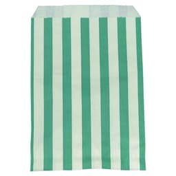 Green & White Candy Striped Paper Bags