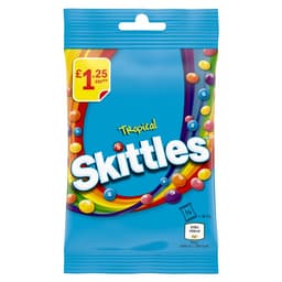 Skittles Vegan Sweets Tropical Fruits Flavouredd Treat Bag 104g £1.25 PMP