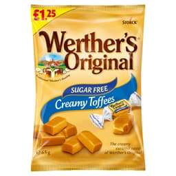 Werther's Original Sugar Free Creamy Toffees Bag 65g £1.25 PMP 