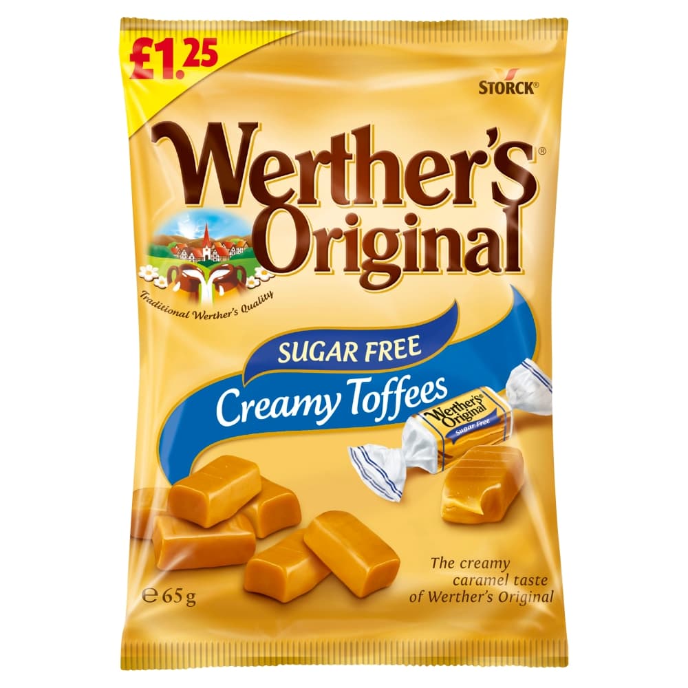 Werther's Original Sugar Free Creamy Toffees Bag 65g £1.25 PMP 