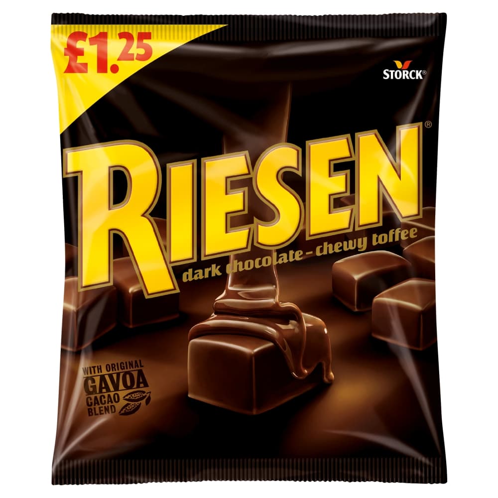 Riesen Dark Chocolate Chewy Toffee Bag 110g |