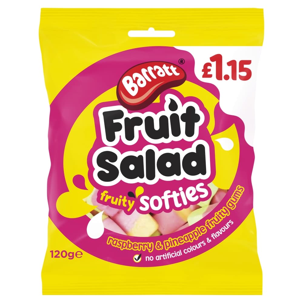 Barratt Fruit Salad Fruity Softies Bags 120g £1.15 PMP 