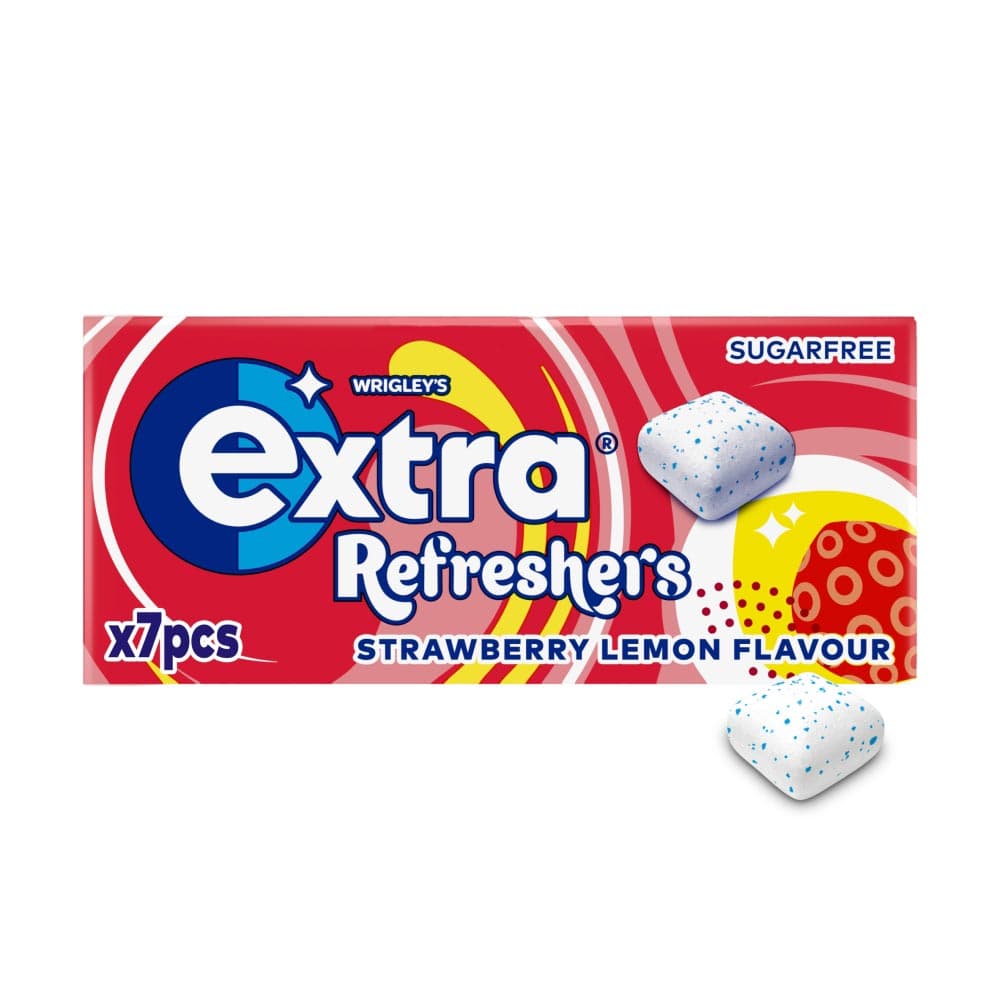 Extra Refreshers Strawberry Lemon Sugarfree Chewing Gum Box 19g