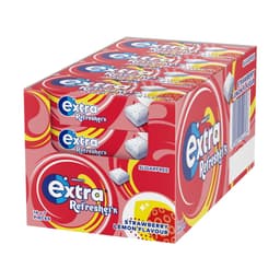 Extra Refreshers Strawberry Lemon Sugarfree Chewing Gum Box 19g