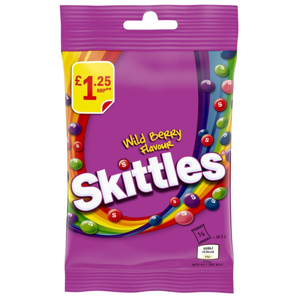Skittles Vegan Wild Berry Fruit Flavoured Treat Bag 109g
