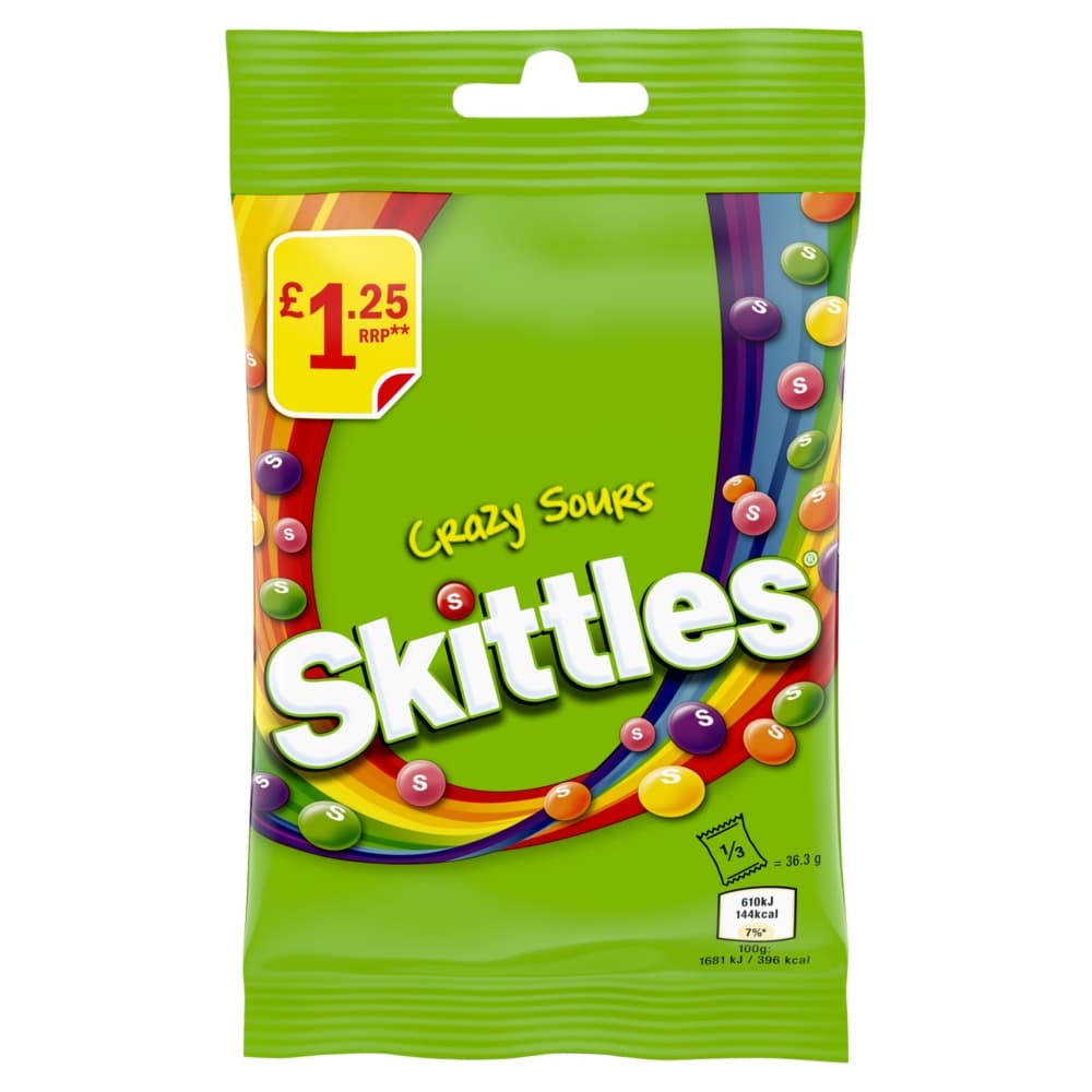 Skittles Crazy Sours Bag £1.25 PMP