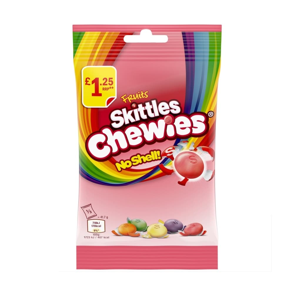 Skittles Chewies Vegan Fruit Flavoured Sweets Treat Bag 125g £1.25 PMP