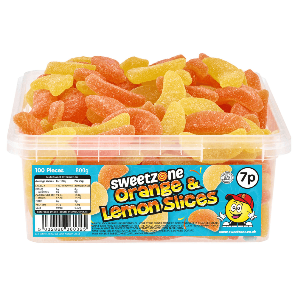 Sweetzone Orange & Lemon Slices 7p Tub 800g