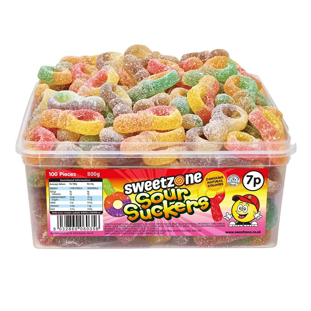 Sweetzone Sour Suckers Tub 7p PMP