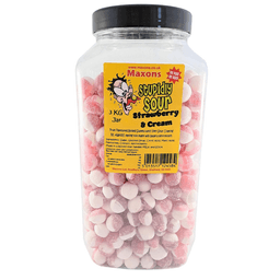 Maxon's Stupidly Sour Strawberry and Creams Sweet Jar 3kg
