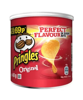 A mini tub of pringles original