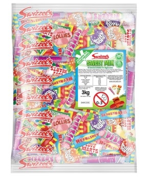 A bag of assorted Swizzels sweets that are suitable for vegetarians